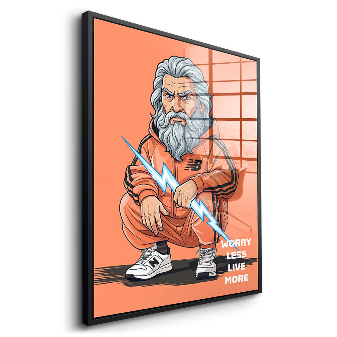 DOTCOMCANVAS Zeus Swag Acrylglasbild Seitenansicht schwarzer Rahmen