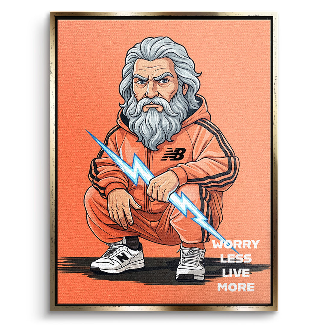 DOTCOMCANVAS Zeus Swag Leinwandbild Vorderansicht goldener Rahmen