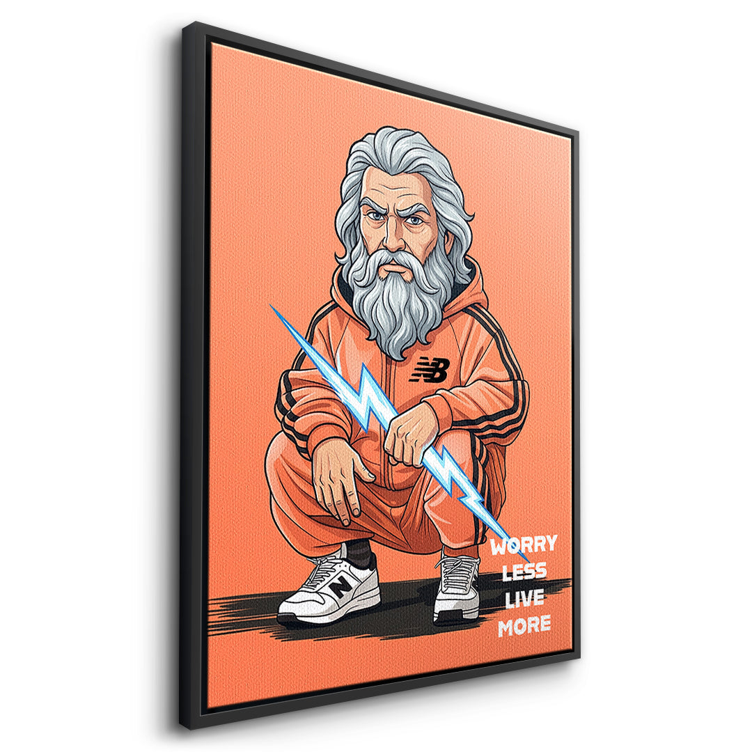 DOTCOMCANVAS Zeus Swag Leinwandbild Seitenansicht schwarzer Rahmen
