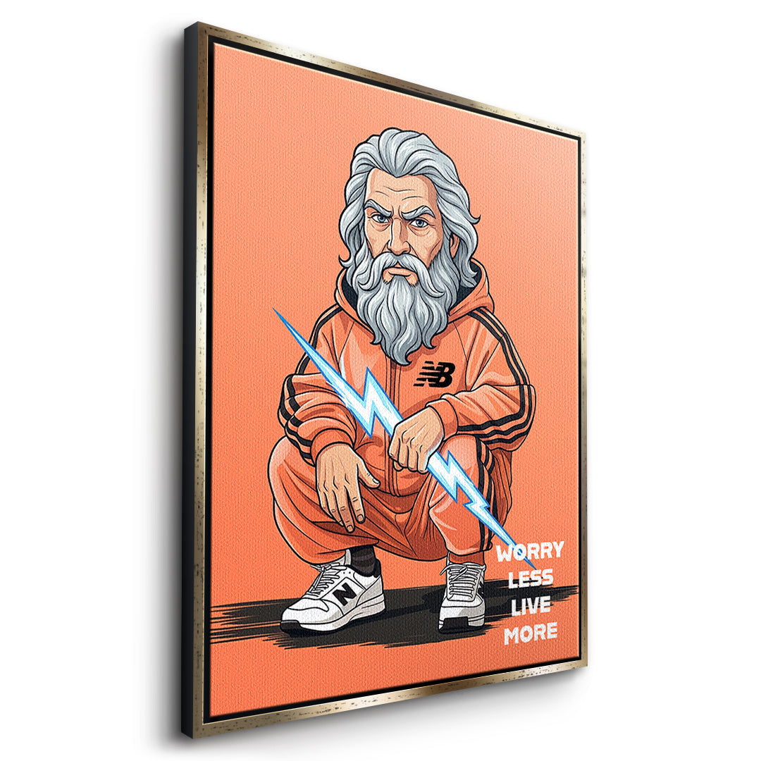 DOTCOMCANVAS Zeus Swag Leinwandbild Seitenansicht goldener Rahmen