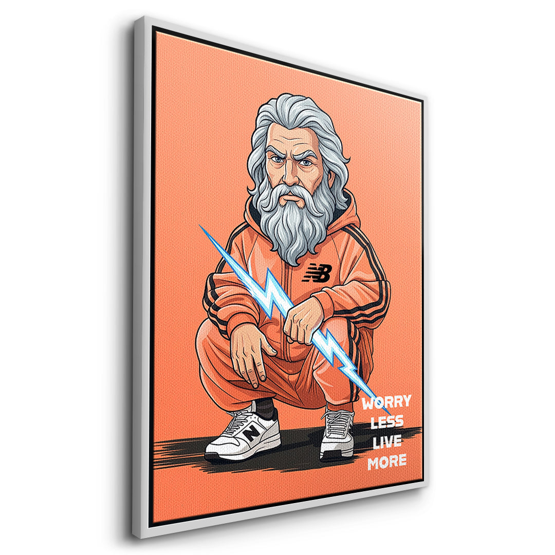 DOTCOMCANVAS Zeus Swag Leinwandbild Seitenansicht weißer Rahmen