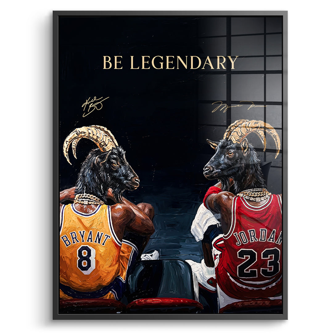 Two GOAT Acrylglas Vorderansicht schwarzer Rahmen