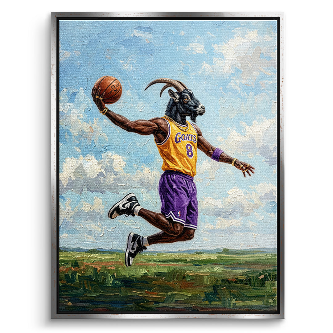 DOTCOMCANVAS GOAT Kobe Bryant Leinwandbild Vorderansicht Silber