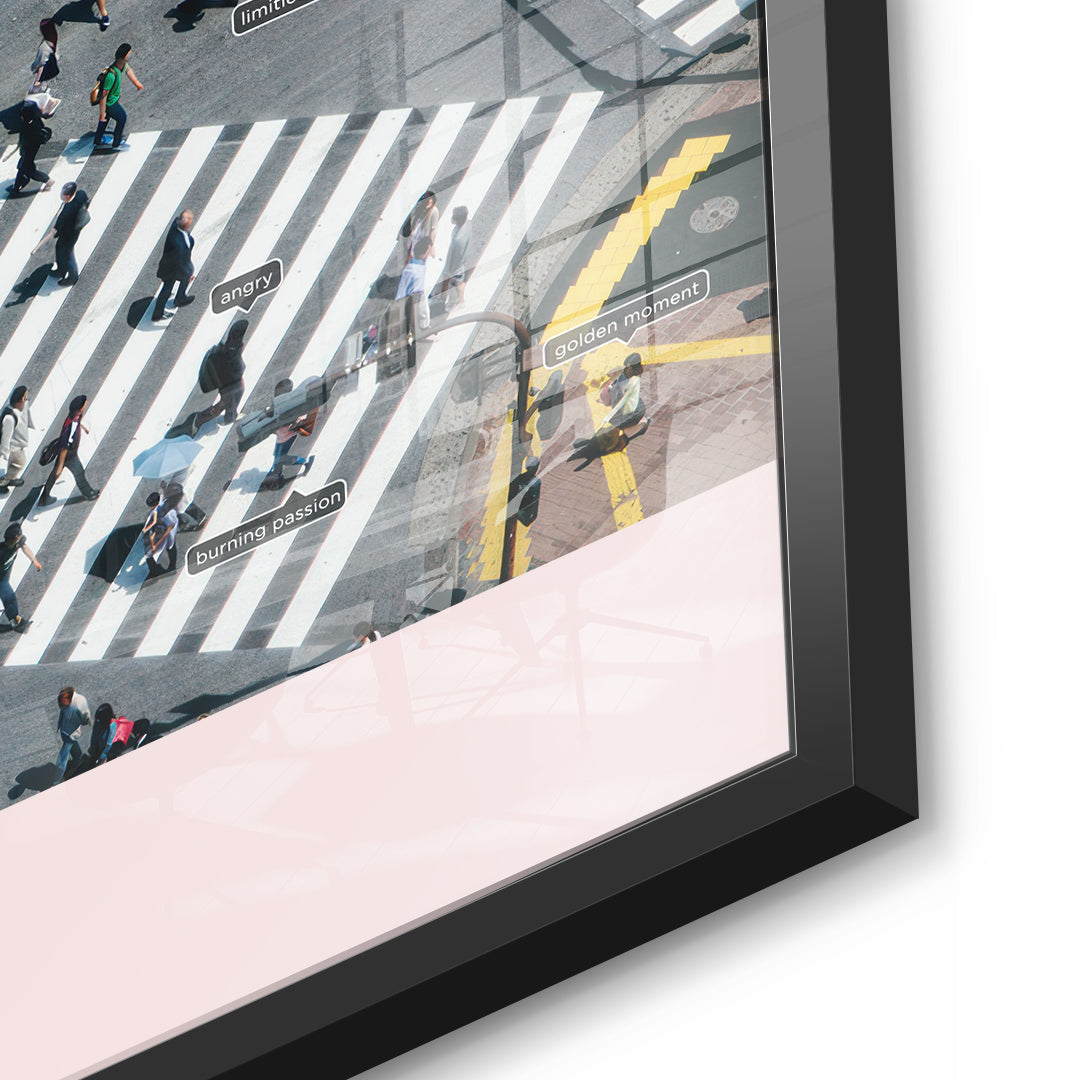 DOTCOMCANVAS Small people thing 2.0 Acrylglasbild Detailansicht schwarzer Rahmen