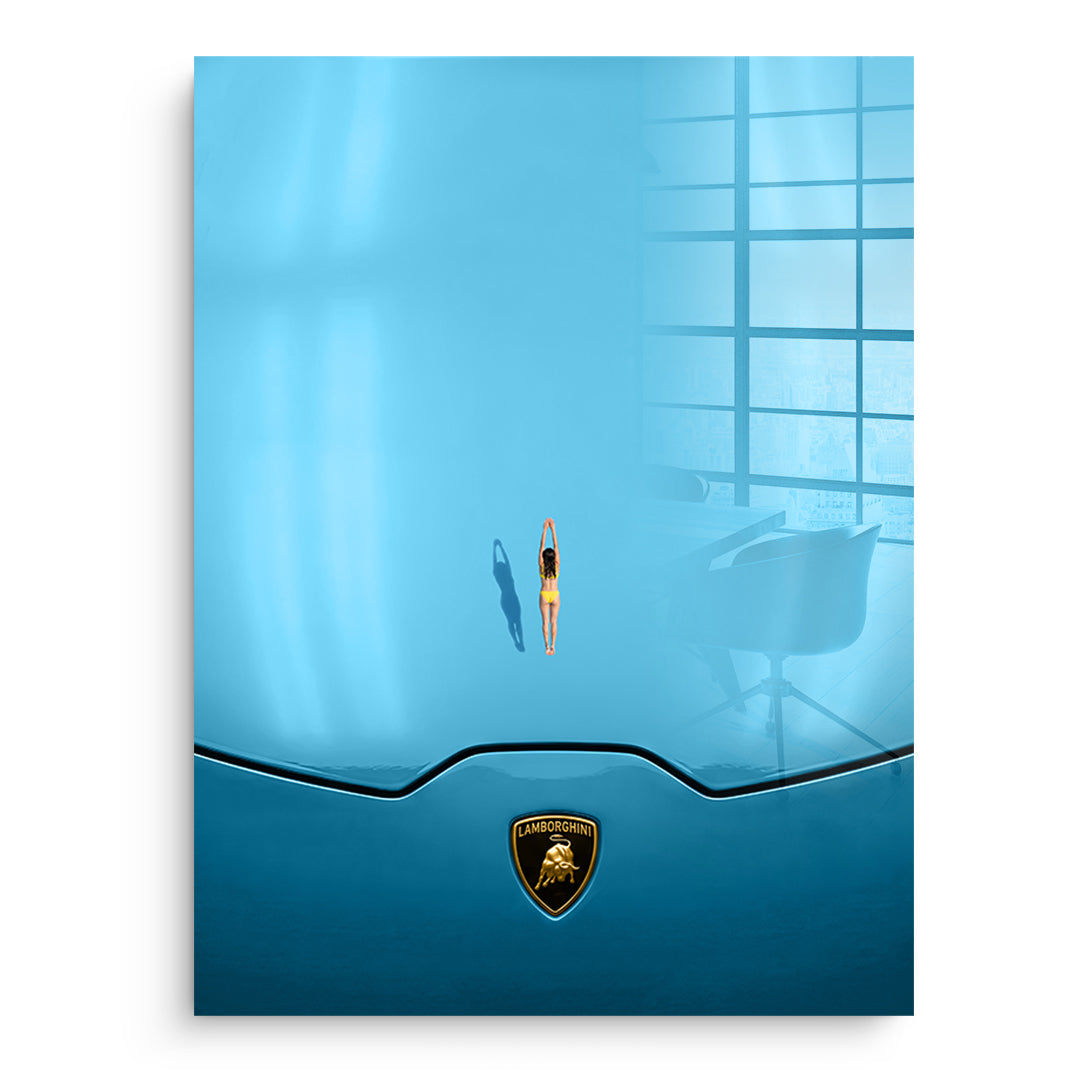 DOTCOMCANVAS Swim on the Hood Acrylglasbild Vorderansicht ohne Rahmen