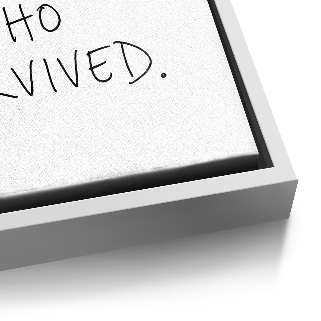 DOTCOMCANVAS Survived Leinwandbild Detailansicht weißer Rahmen