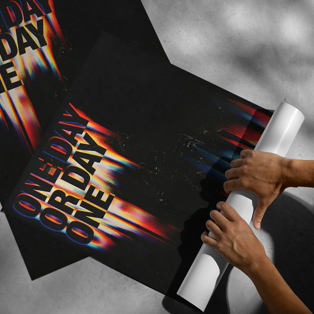 DOTCOMCANVAS One Day or Day One Poster Rolled-up Ansicht