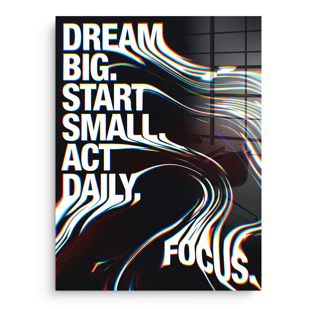 DOTCOMCANVAS Act Daily Acrylglasbild Vorderansicht Ohne Rahmen