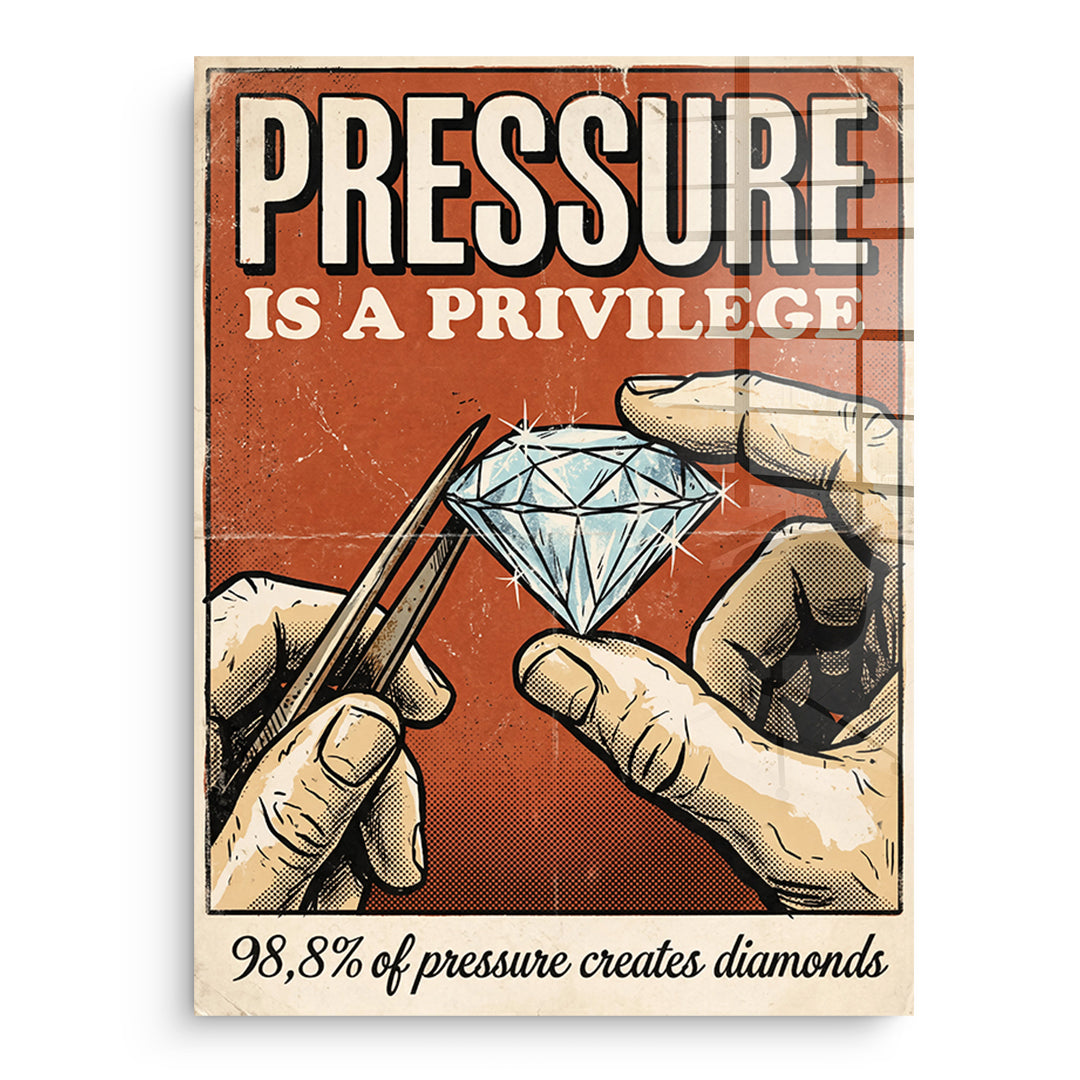 DOTCOMCANVAS Acrylglasbild Pressure Is A Privilege ohne Rahmen