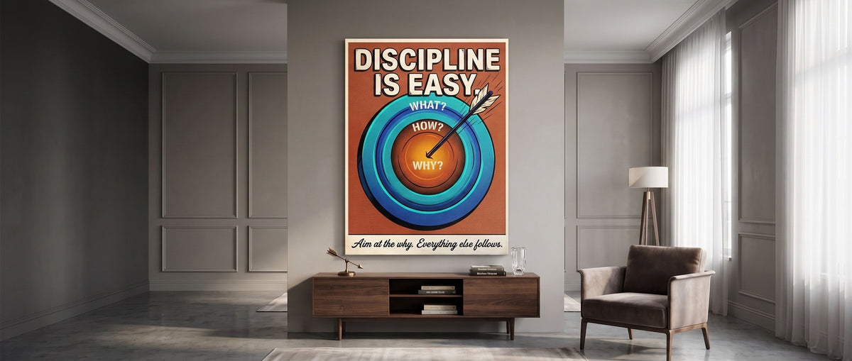 Acrylglasbild Discipline Is Easy Website Banner