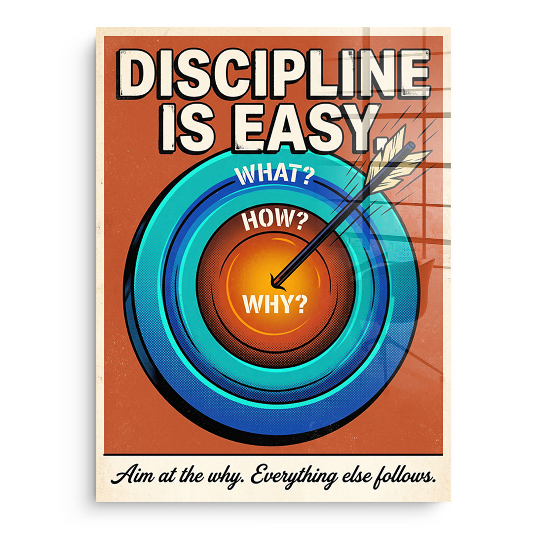 DOTCOMCANVAS Acrylglasbild Discipline Is Easy ohne Rahmen