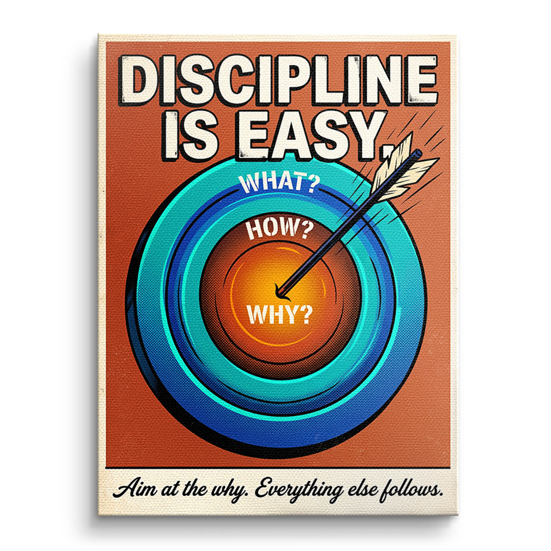 DOTCOMCANVAS Leinwandbild Discipline Is Easy ohne Rahmen