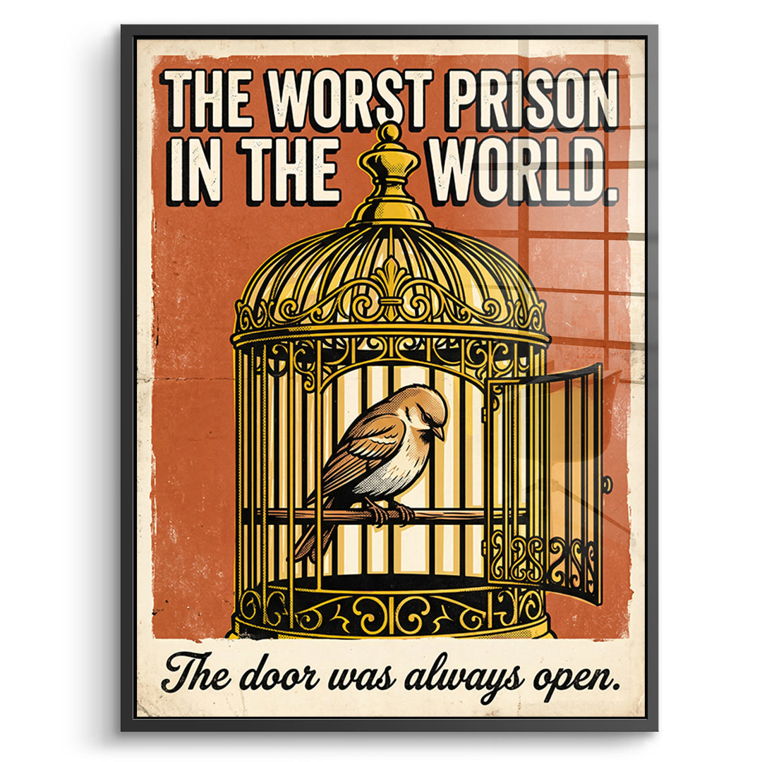 DOTCOMCANVAS Acrylglasbild The Worst Prison In The World im schwarzen Premium-Rahmen