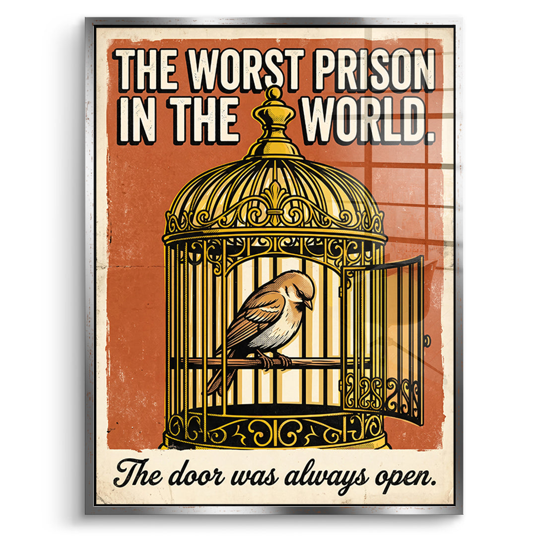DOTCOMCANVAS Acrylglasbild The Worst Prison In The World im silbernen Premium-Rahmen