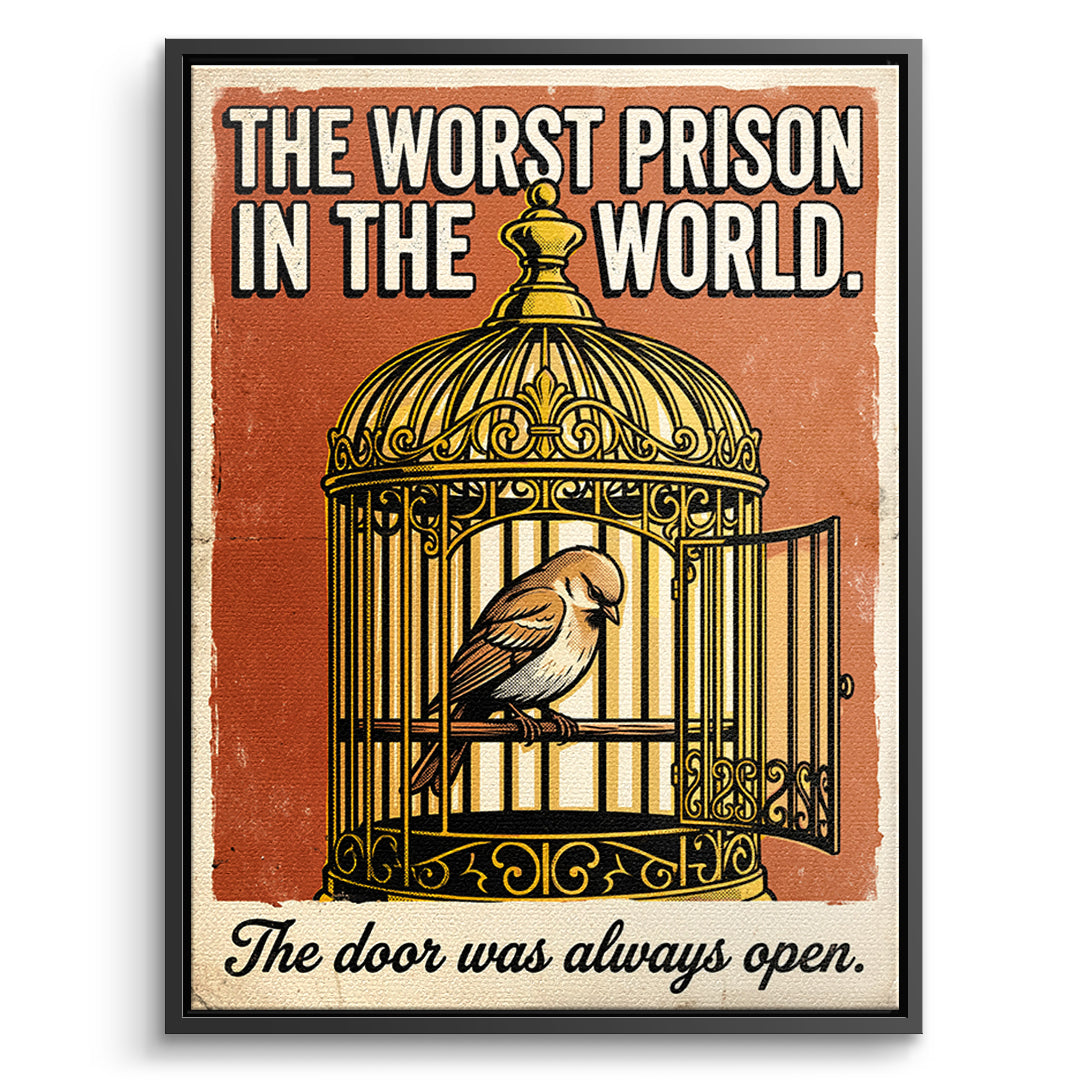 DOTCOMCANVAS Leinwandbild The Worst Prison In The World im schwarzen Premium-Rahmen