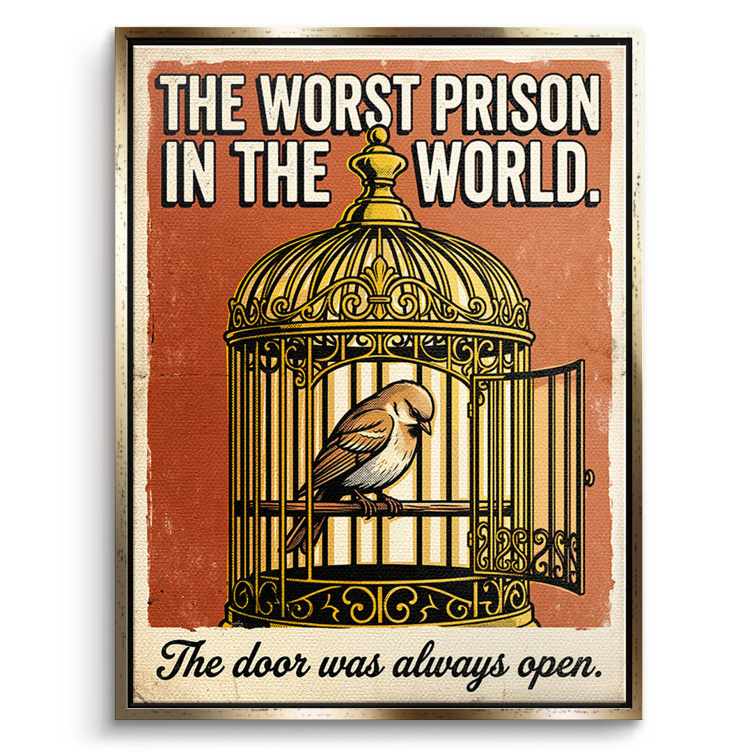 DOTCOMCANVAS Leinwandbild The Worst Prison In The World im goldenen Premium-Rahmen