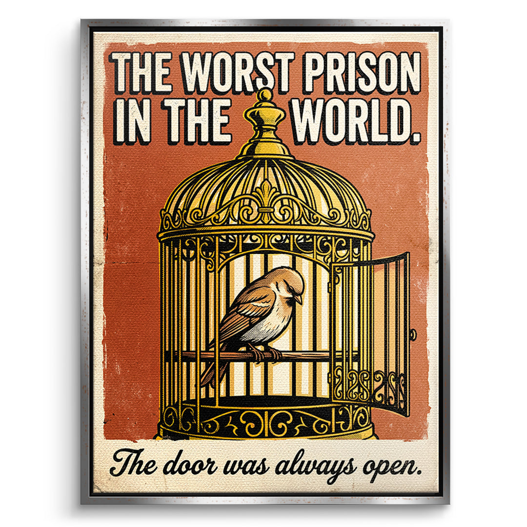 DOTCOMCANVAS Leinwandbild The Worst Prison In The World im silbernen Premium-Rahmen