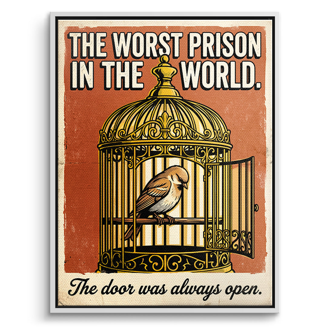DOTCOMCANVAS Leinwandbild The Worst Prison In The World im weißen Premium-Rahmen