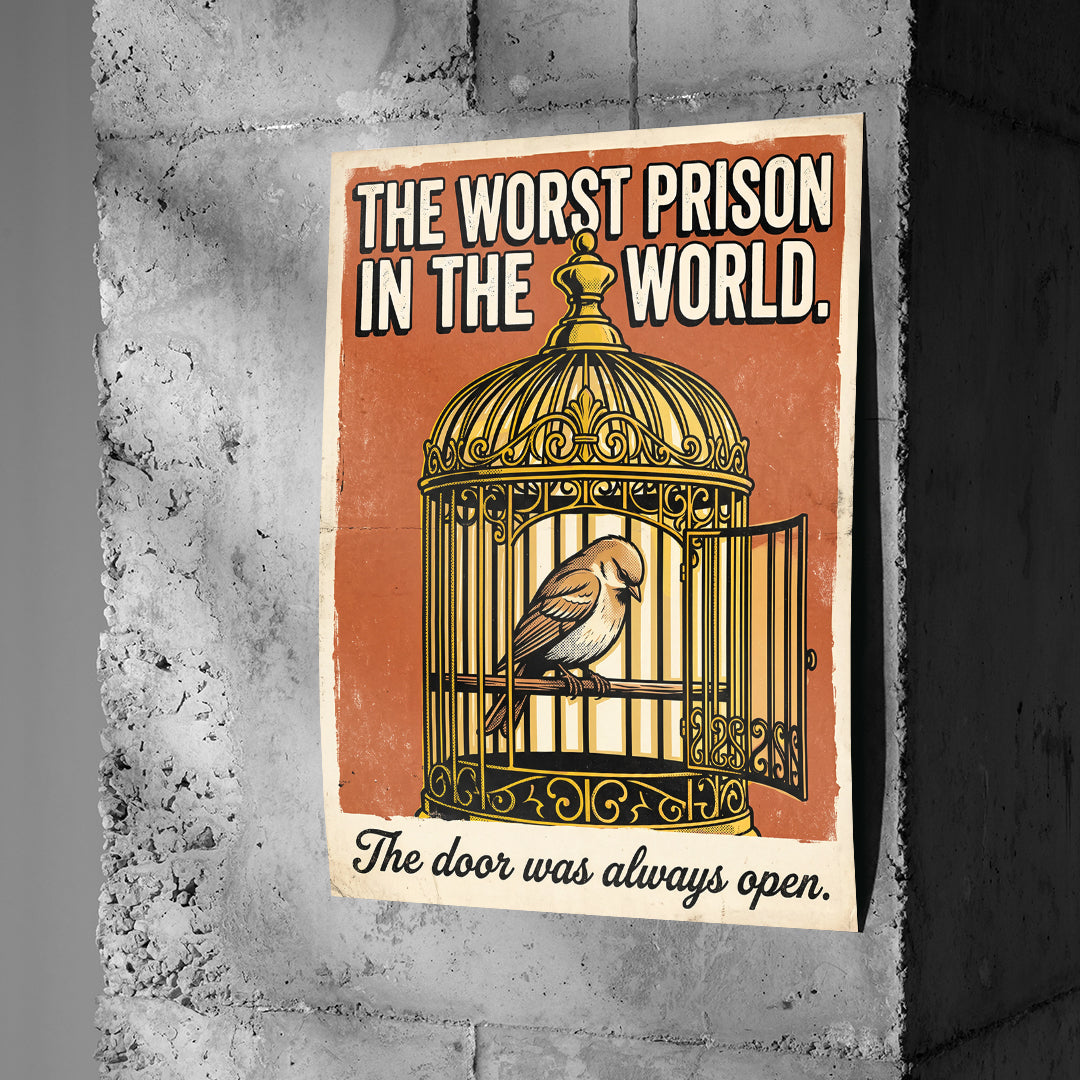 Poster The Worst Prison In The World an einer Betonwand