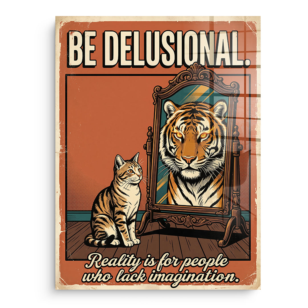 DOTCOMCANVAS Acrylglasbild Be Delusional ohne Rahmen