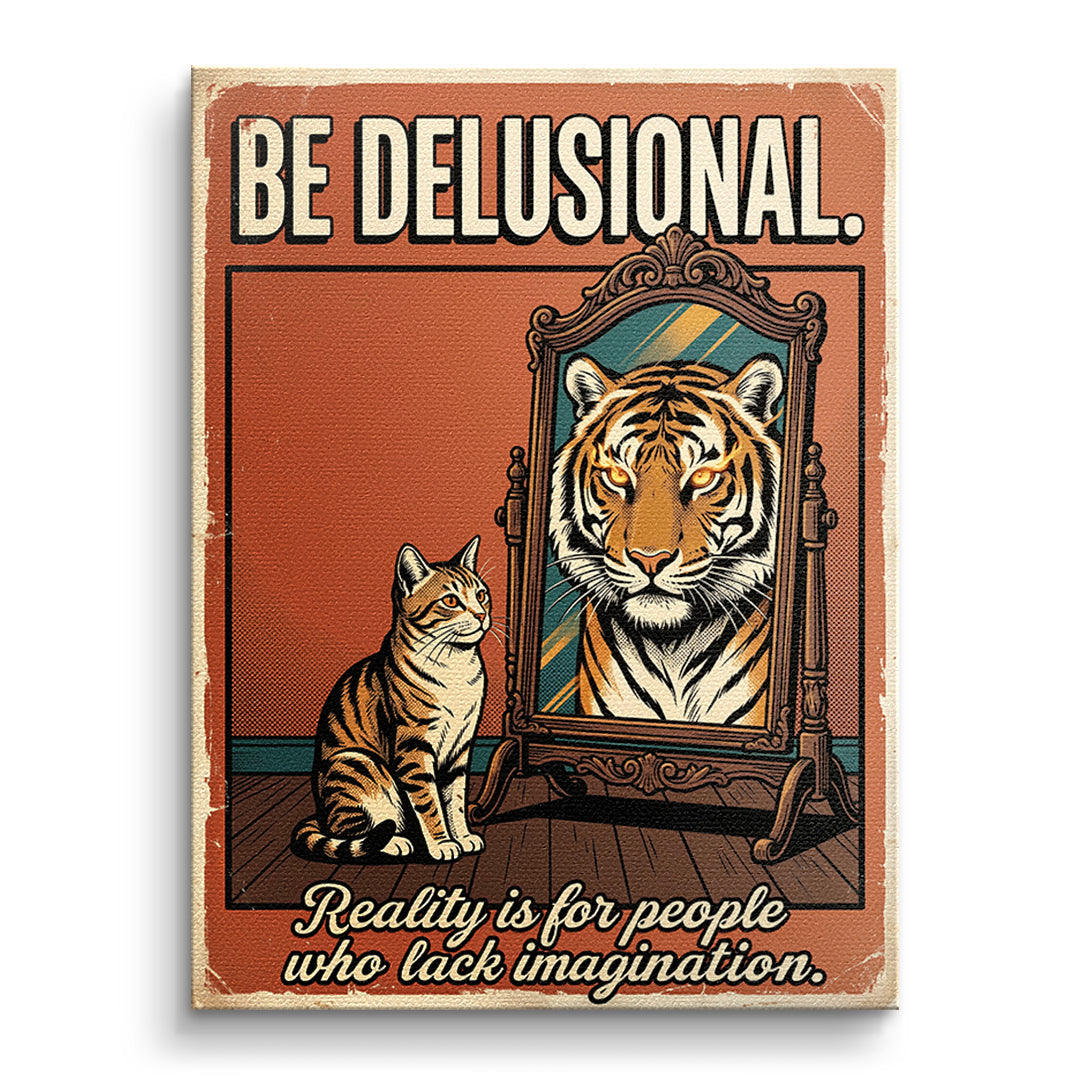 DOTCOMCANVAS Leinwandbild Be Delusional ohne Rahmen