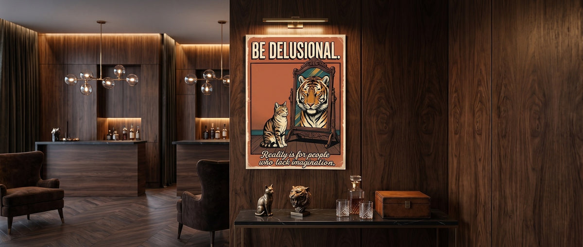 Poster Be Delusional Website Banner