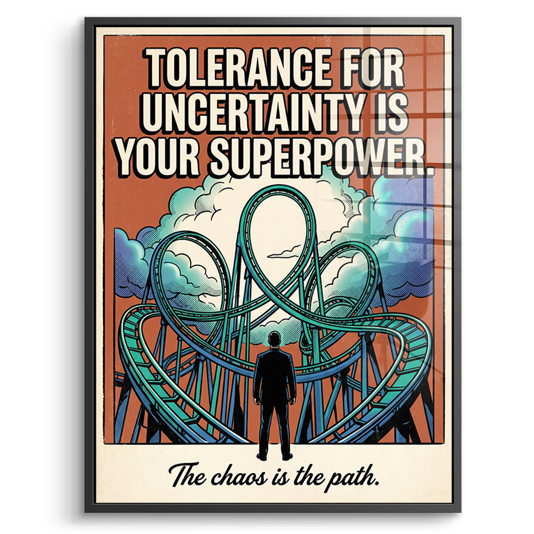 DOTCOMCANVAS Acrylglasbild Tolerance For Uncertainty im schwarzen Premium-Rahmen