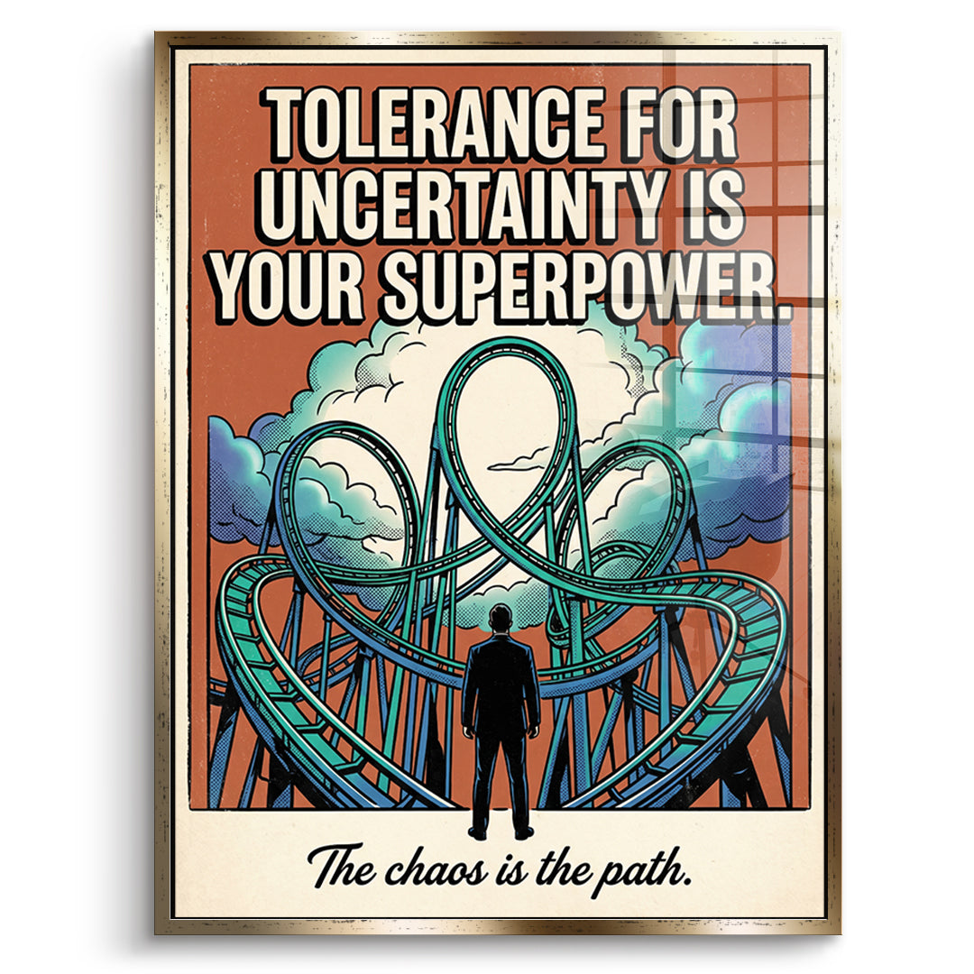 DOTCOMCANVAS Acrylglasbild Tolerance For Uncertainty im goldenen Premium-Rahmen