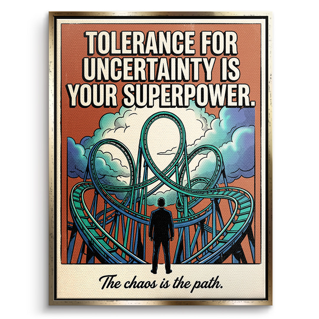 DOTCOMCANVAS Leinwandbild Tolerance For Uncertainty im goldenen Premium-Rahmen