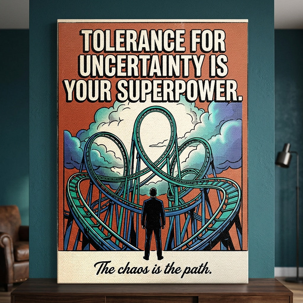 Leinwandbild Tolerance For Uncertainty an der Wand eines modernen Wohnraums
