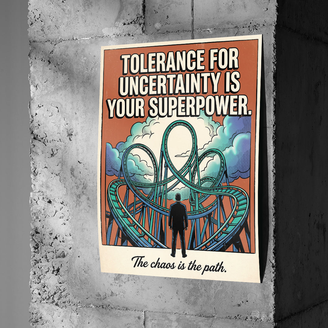 Poster Tolerance For Uncertainty an einer Betonwand
