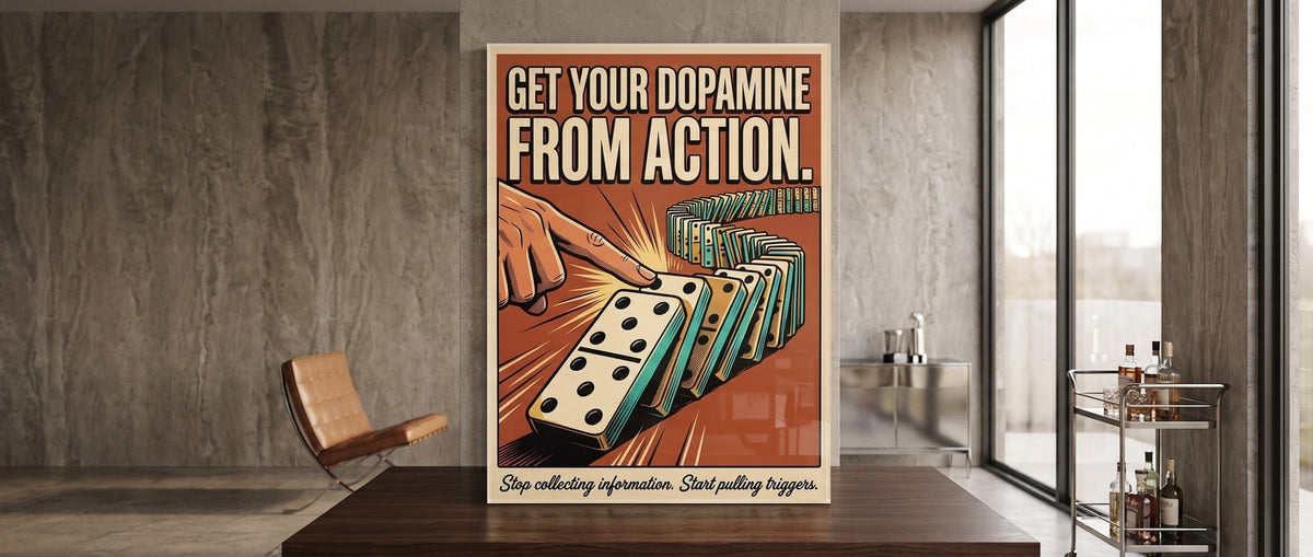 Acrylglasbild Get Your Dopamine From Action Website Banner