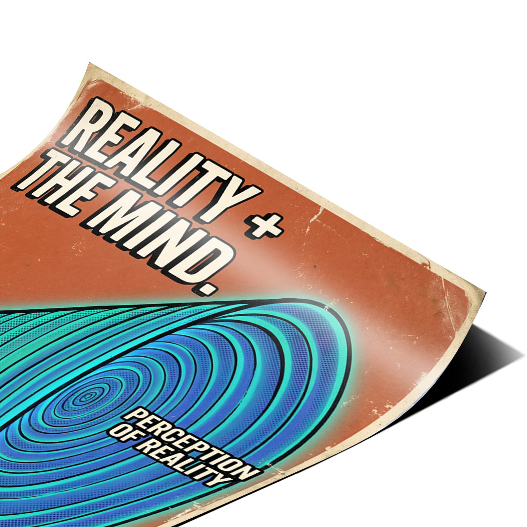 Eckdetail des Posters Reality + The Mind
