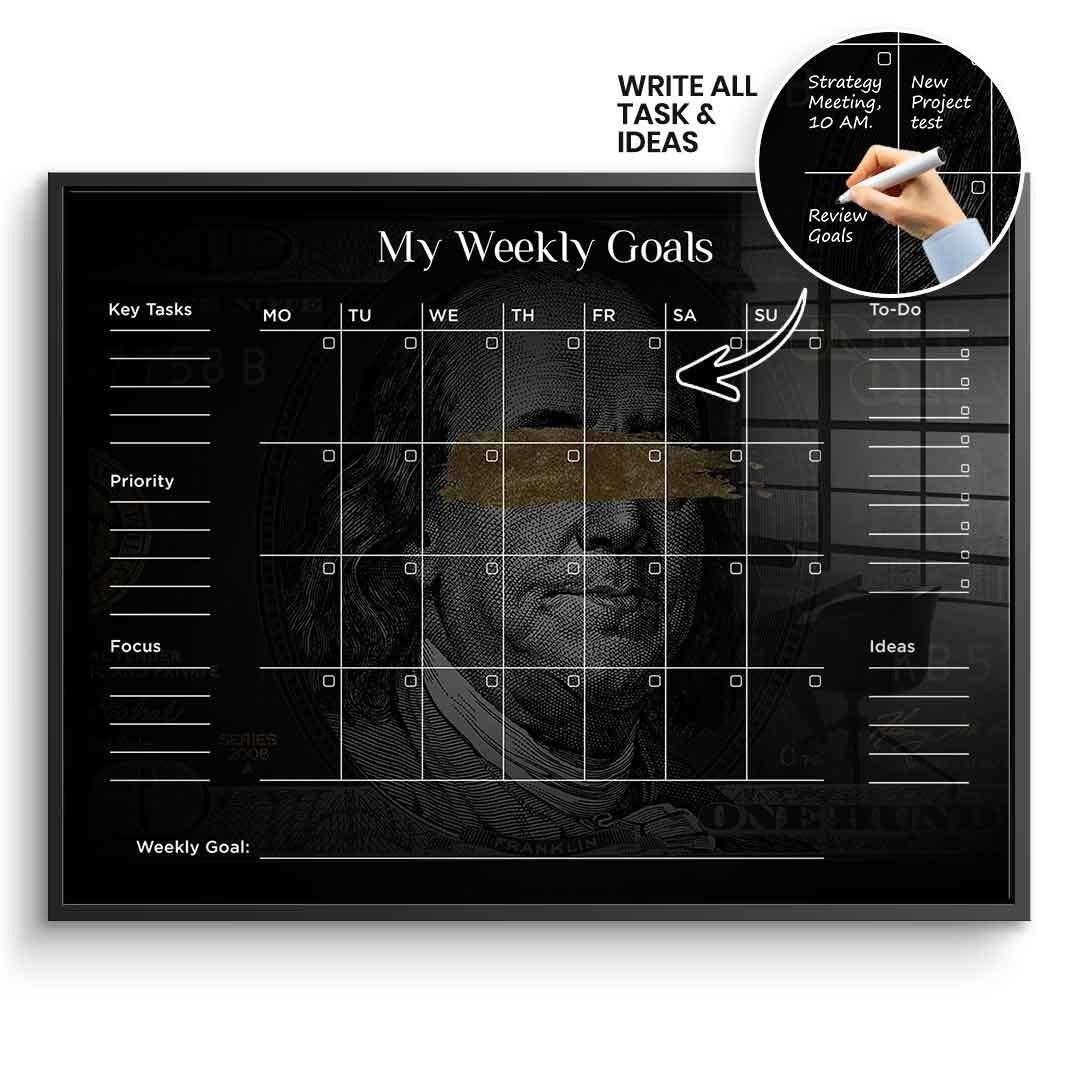 DOTCOMCANVAS Acrylglasbild Success Planner 1.0 (Englisch) im schwarzen Premium-Rahmen