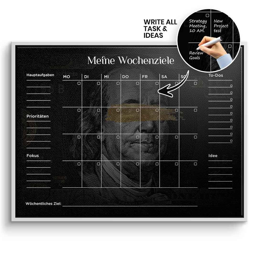 DOTCOMCANVAS Leinwandbild Success Planner 1.0 (Deutsch) im weißen Premium-Rahmen