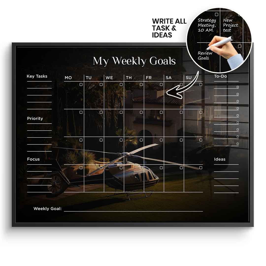 DOTCOMCANVAS Acrylglasbild Success Planner 2.0 (Englisch) im schwarzen Premium-Rahmen