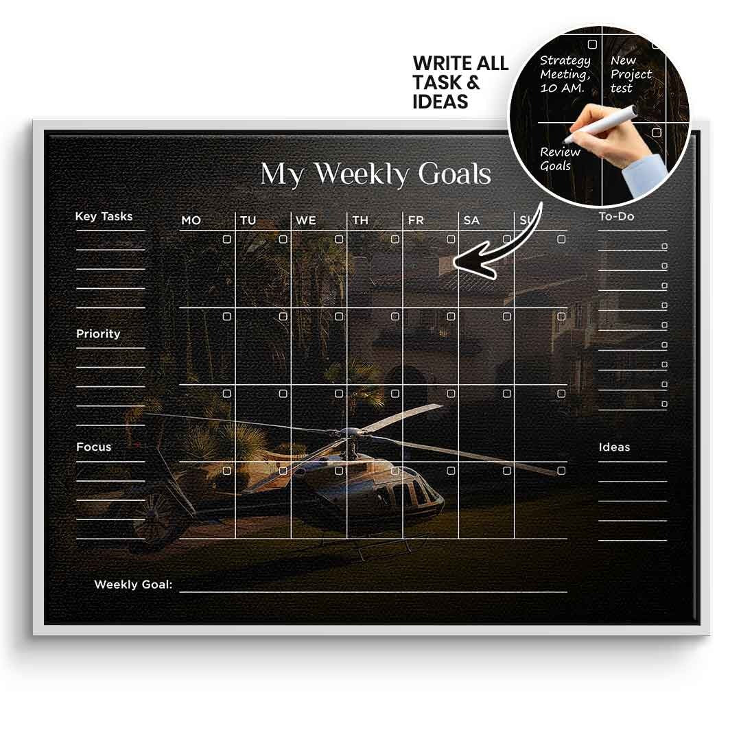 DOTCOMCANVAS Leinwandbild Success Planner 2.0 (Englisch) im weißen Premium-Rahmen