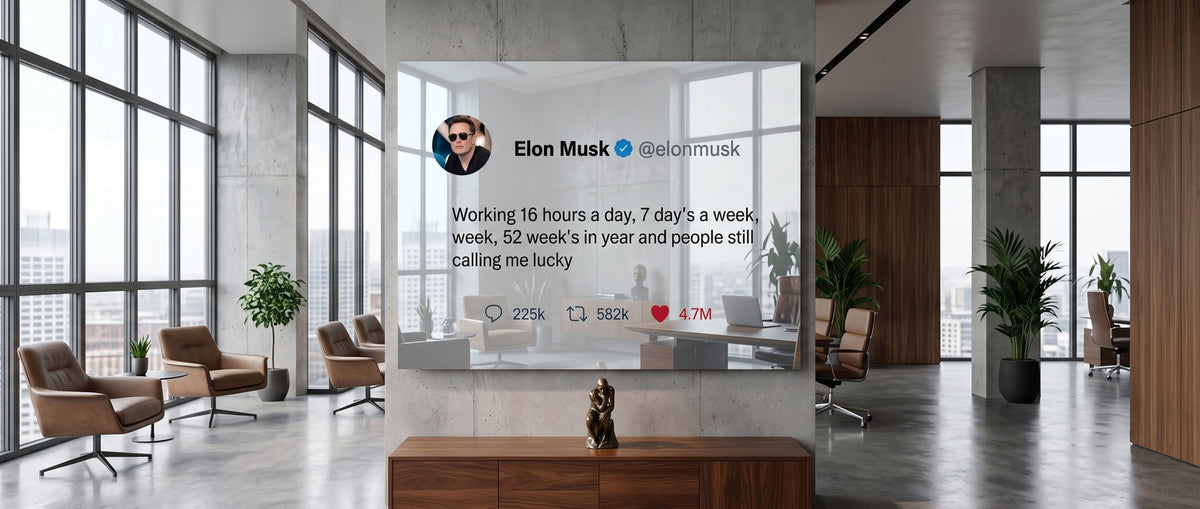Acrylglasbild Twite – Elon Musk Website Banner