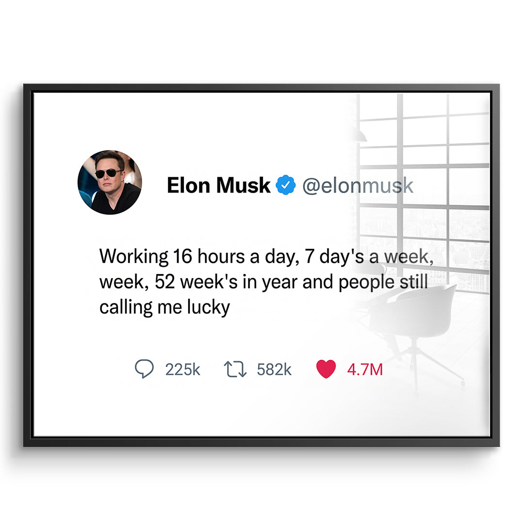 DOTCOMCANVAS Acrylglasbild Twite Elon Musk im schwarzen Premium-Rahmen