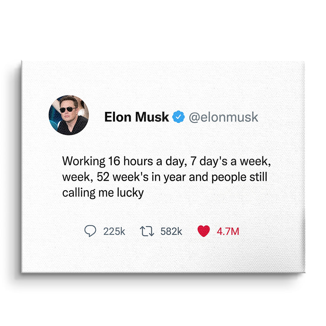 DOTCOMCANVAS Leinwandbild Twite Elon Musk ohne Rahmen