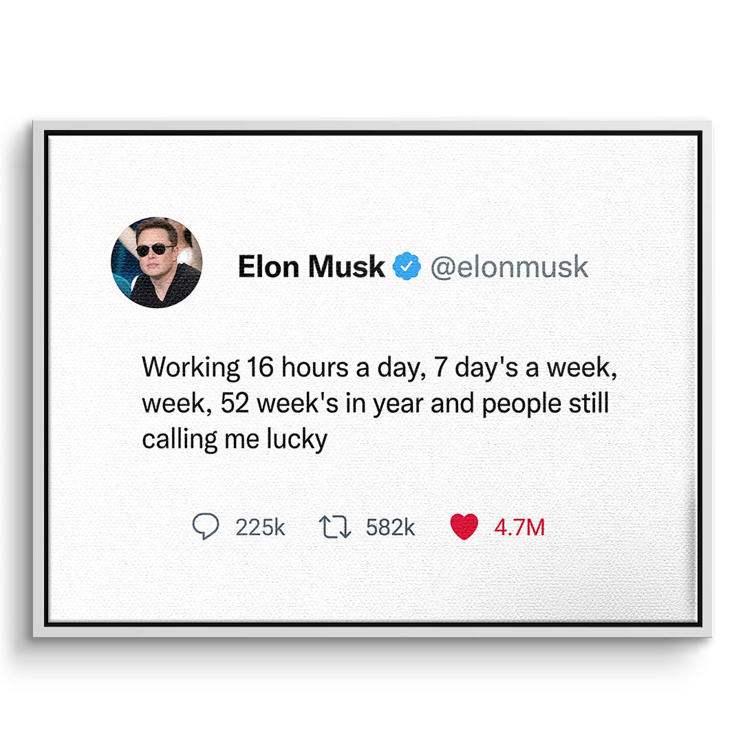 DOTCOMCANVAS Leinwandbild Twite Elon Musk im weißen Premium-Rahmen