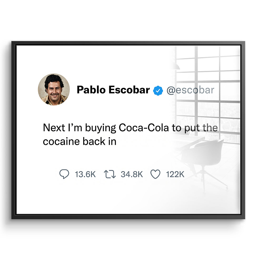 DOTCOMCANVAS Acrylglasbild Twite Pablo Escobar im schwarzen Premium-Rahmen