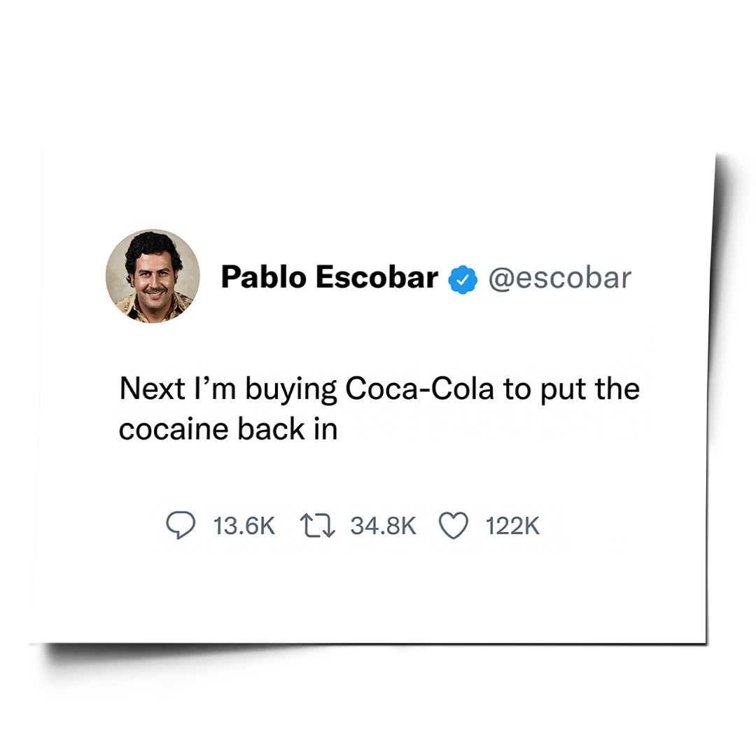 DOTCOMCANVAS Poster Twite Pablo Escobar