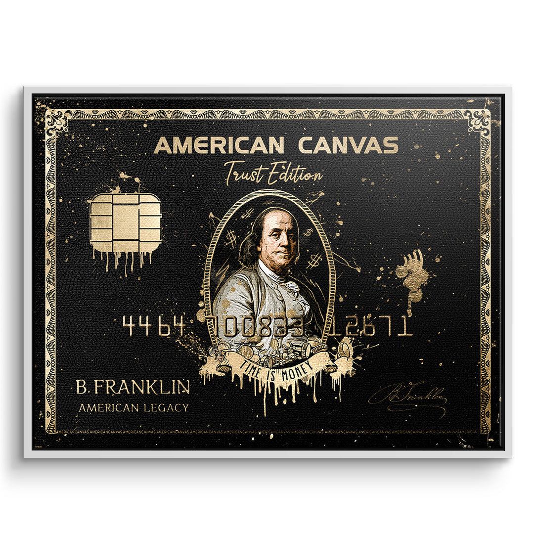 DOTCOMCANVAS Leinwandbild Royal American Canvas Benjamin Franklin im weißen Premium-Rahmen