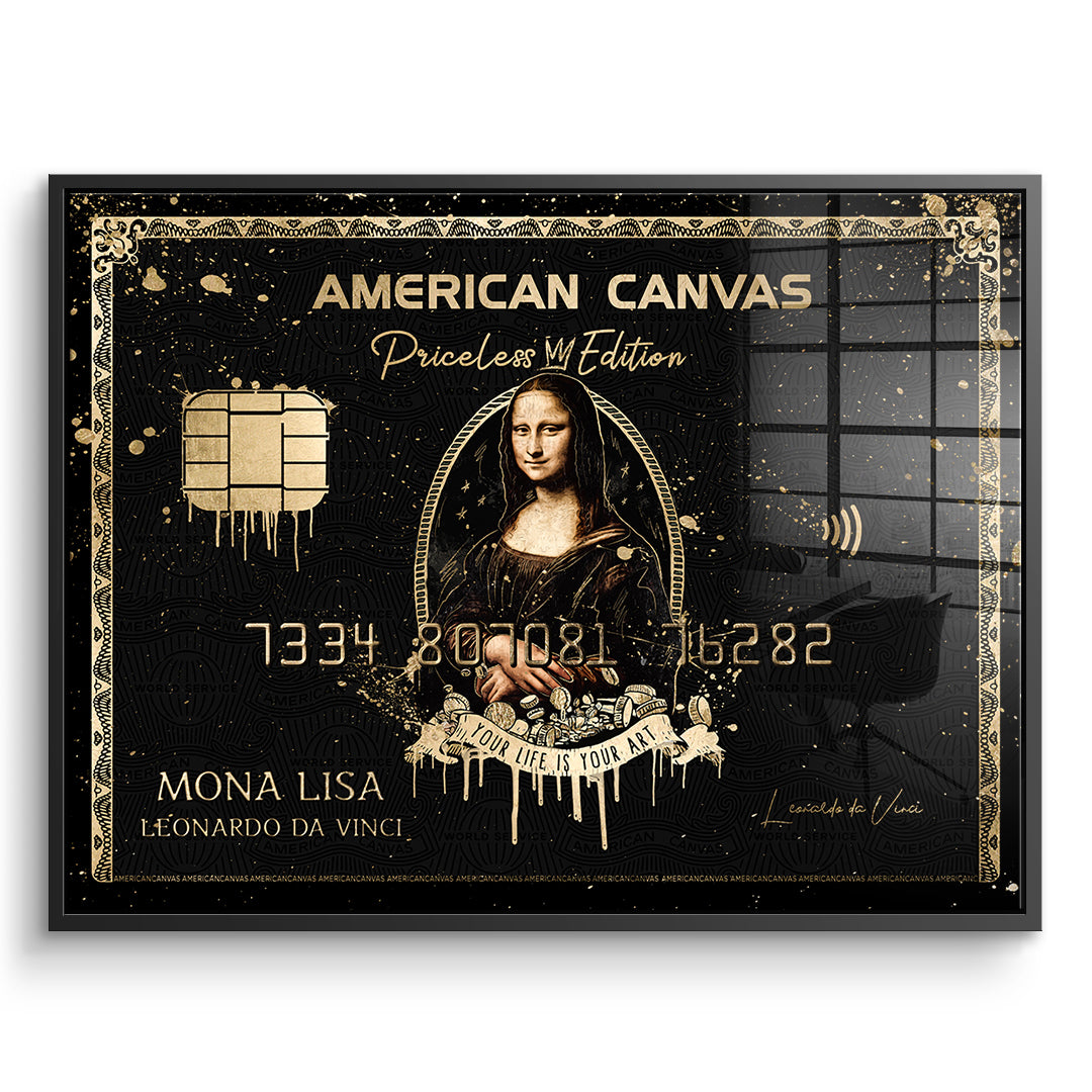 DOTCOMCANVAS Acrylglasbild Royal American Canvas Mona Lisa im schwarzen Premium-Rahmen