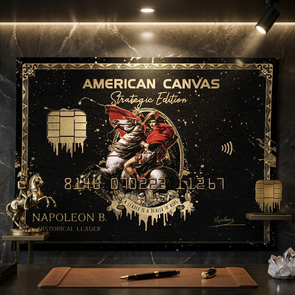 Poster Royal American Canvas Napoleon an der Wand eines modernen Wohnraums