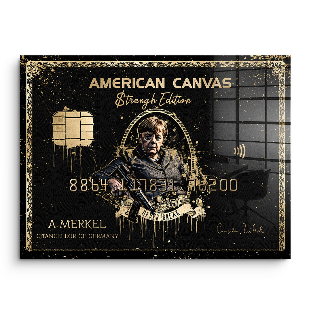 DOTCOMCANVAS Acrylglasbild Royal American Canvas Angela Merkel ohne Rahmen