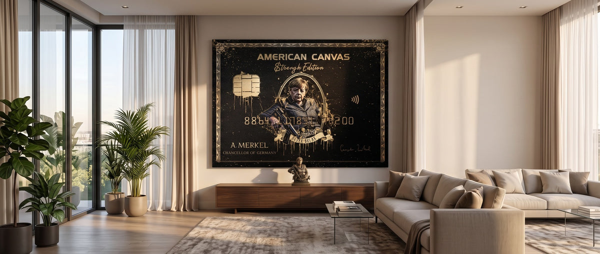 Leinwandbild Royal American Canvas – Angela Merkel Website Banner
