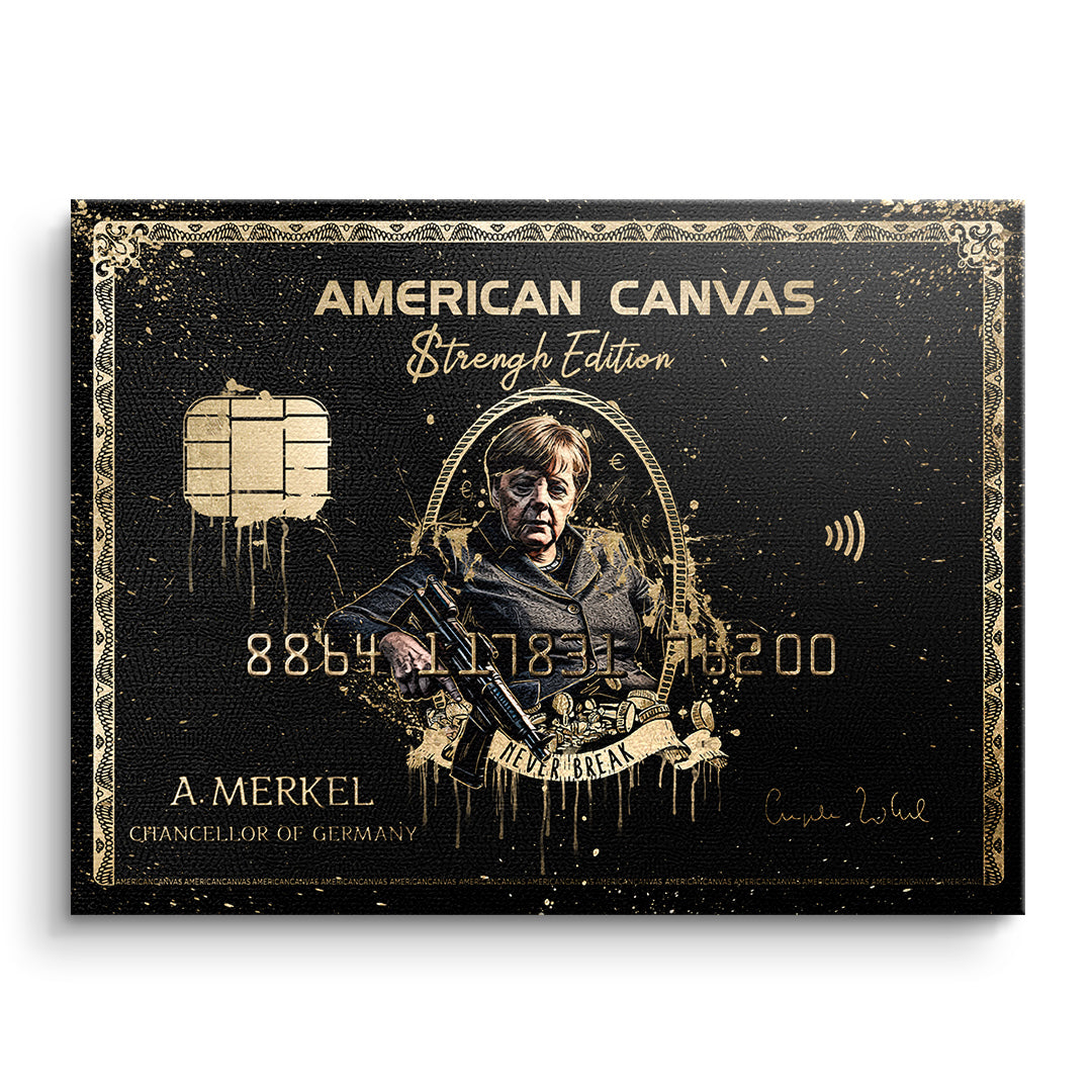 DOTCOMCANVAS Leinwandbild Royal American Canvas Angela Merkel ohne Rahmen