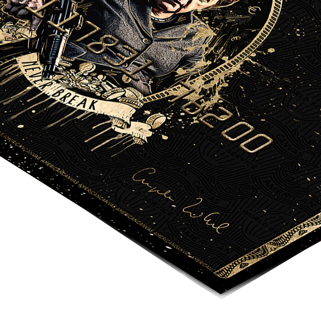 Eckdetail des Posters Royal American Canvas Angela Merkel